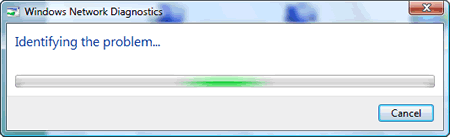 Windows Vista: Windows Network Diagnostics - Identifying the problem...