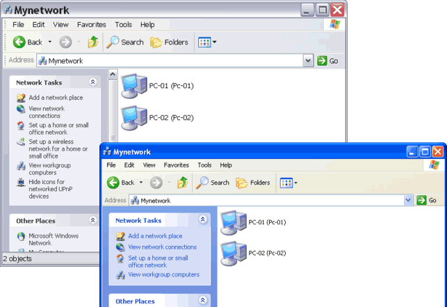 workgroup computers appear on My Network Places