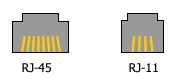 RJ-45 and RJ-11 diagram